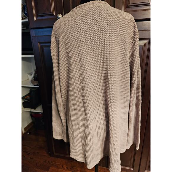 Indigo Soul Waffle Knit Long Sleeve Top Cream with Lace Detail Size 2X - Picture 5 of 11
